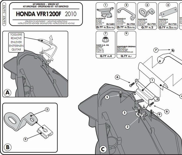 GIVI 267KIT    Honda VFR1200F 10-15